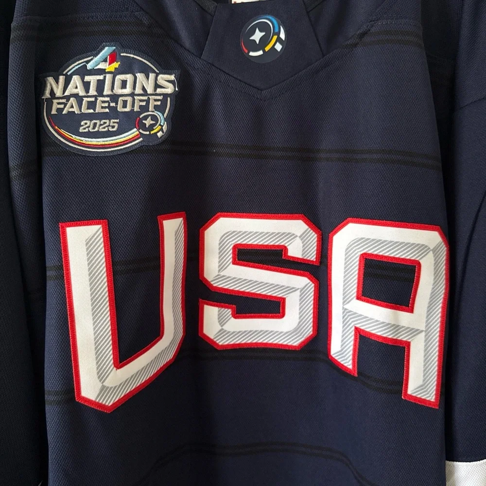 Men’s Fanatics Dylan Larkin #21 Team USA 4 Nations Faceoff Jersey Sz 54 RARE - Picture 2 of 7